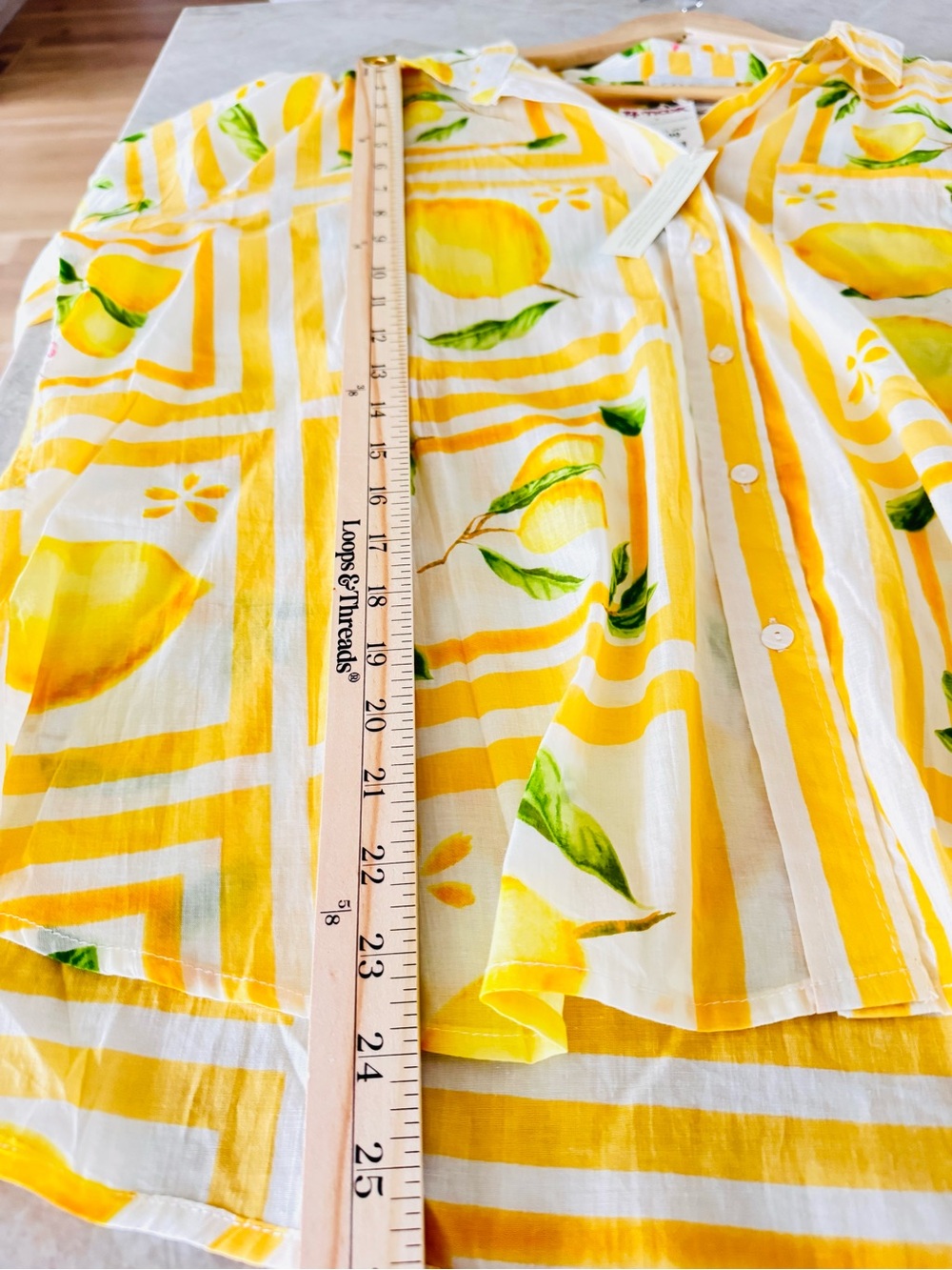 NWT Calypso St. Barth Lemon Print 100% Cotton Button Front Shirt XL Resort - Picture 8 of 8